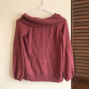 Mauve Off The Shoulder Sweater